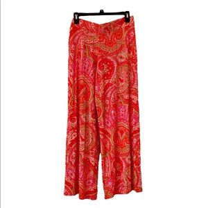 Ralph Lauren orange/pink paisley palazzo pants